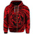 Hawaiian Kanaka Honu Hibiscus Tornando Polynesian Red Zip Hoodie - Polynesian Pride