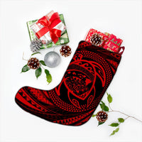 Hawaiian Kanaka Honu Hibiscus Tornando Polynesian Red Christmas Stocking - AH - Polynesian Pride