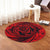 Hawaiian Kanaka Honu Hibiscus Tornando Polynesian Red Round Carpet - AH - Polynesian Pride