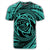 Hawaiian Kanaka Honu Hibiscus Tornando Polynesian Turquoise T Shirt - Polynesian Pride