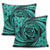 Hawaiian Kanaka Honu Hibiscus Tornando Polynesian Turquoise Pillow Covers - AH - Polynesian Pride