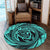 Hawaiian Kanaka Honu Hibiscus Tornando Polynesian Turquoise Round Carpet - AH - Polynesian Pride