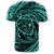 Hawaiian Kanaka Honu Hibiscus Tornando Polynesian Turquoise T Shirt - Polynesian Pride