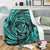 Hawaiian Kanaka Honu Hibiscus Tornando Polynesian Turquoise Premium Blankets - AH - Polynesian Pride