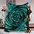 Hawaiian Kanaka Honu Hibiscus Tornando Polynesian Turquoise Premium Blankets - AH - Polynesian Pride