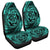 Hawaiian Kanaka Honu Hibiscus Tornando Polynesian Turquoise Car Seat Covers - AH Universal Fit Black - Polynesian Pride