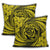 Hawaiian Kanaka Honu Hibiscus Tornando Polynesian Yellow Pillow Covers - AH - Polynesian Pride