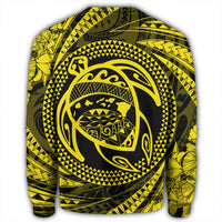 Hawaiian Kanaka Honu Hibiscus Tornando Polynesian Yellow Sweatshirt - AH - Polynesian Pride