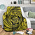 Hawaiian Kanaka Honu Hibiscus Tornando Polynesian Yellow Premium Blankets - AH - Polynesian Pride