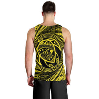 Hawaiian Kanaka Honu Hibiscus Tornando Polynesian Yellow Tank Top - AH - Polynesian Pride