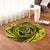 Hawaiian Kanaka Honu Hibiscus Tornando Polynesian Yellow Round Carpet - AH - Polynesian Pride