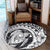 Hawaiian Kanaka Honu Map Hibiscus Globular Polynesian Round Carpet - AH - Polynesian Pride