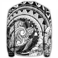 Hawaiian Kanaka Honu Map Hibiscus Globular Polynesian Sweatshirt - AH - Polynesian Pride