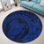 Hawaiian Kanaka Honu Map Hibiscus Globular Polynesian Blue Round Carpet - AH - Polynesian Pride