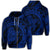 Hawaiian Kanaka Honu Map Hibiscus Globular Polynesian Blue Zip Hoodie Unisex Art - Polynesian Pride