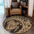 Hawaiian Kanaka Honu Map Hibiscus Globular Polynesian Gold Round Carpet - AH - Polynesian Pride