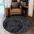 Hawaiian Kanaka Honu Map Hibiscus Globular Polynesian Gray Round Carpet - AH - Polynesian Pride