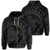 Hawaiian Kanaka Honu Map Hibiscus Globular Polynesian Gray Zip Hoodie Unisex Art - Polynesian Pride