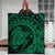 Hawaiian Kanaka Honu Map Hibiscus Globular Polynesian Green Premium Quilts - AH - Polynesian Pride