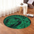 Hawaiian Kanaka Honu Map Hibiscus Globular Polynesian Green Round Carpet - AH - Polynesian Pride