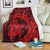 Hawaiian Kanaka Honu Map Hibiscus Globular Polynesian Red Premium Blankets - AH White - Polynesian Pride