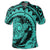 Hawaiian Kanaka Honu Map Hibiscus Globular Polynesian Turquoise Polo Shirt - Polynesian Pride