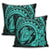 Hawaiian Kanaka Honu Map Hibiscus Globular Polynesian Turquoise Pillow Covers - AH - Polynesian Pride