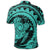 Hawaiian Kanaka Honu Map Hibiscus Globular Polynesian Turquoise Polo Shirt - Polynesian Pride