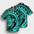 Hawaiian Kanaka Honu Map Hibiscus Globular Polynesian Turquoise Hawaiian Shirt - AH - Polynesian Pride