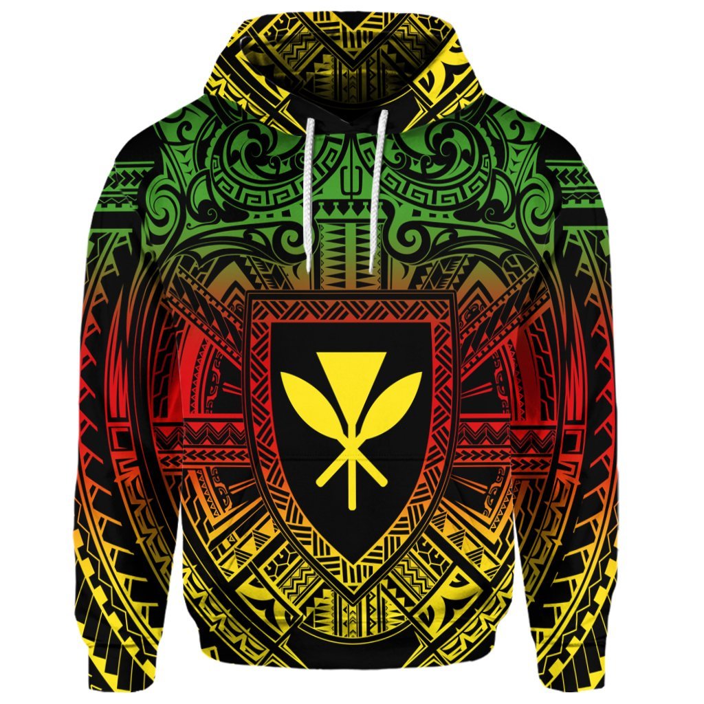 Custom Hawaiian Kanaka Maoli Center Polynesian Hoodie - Polynesian Pride