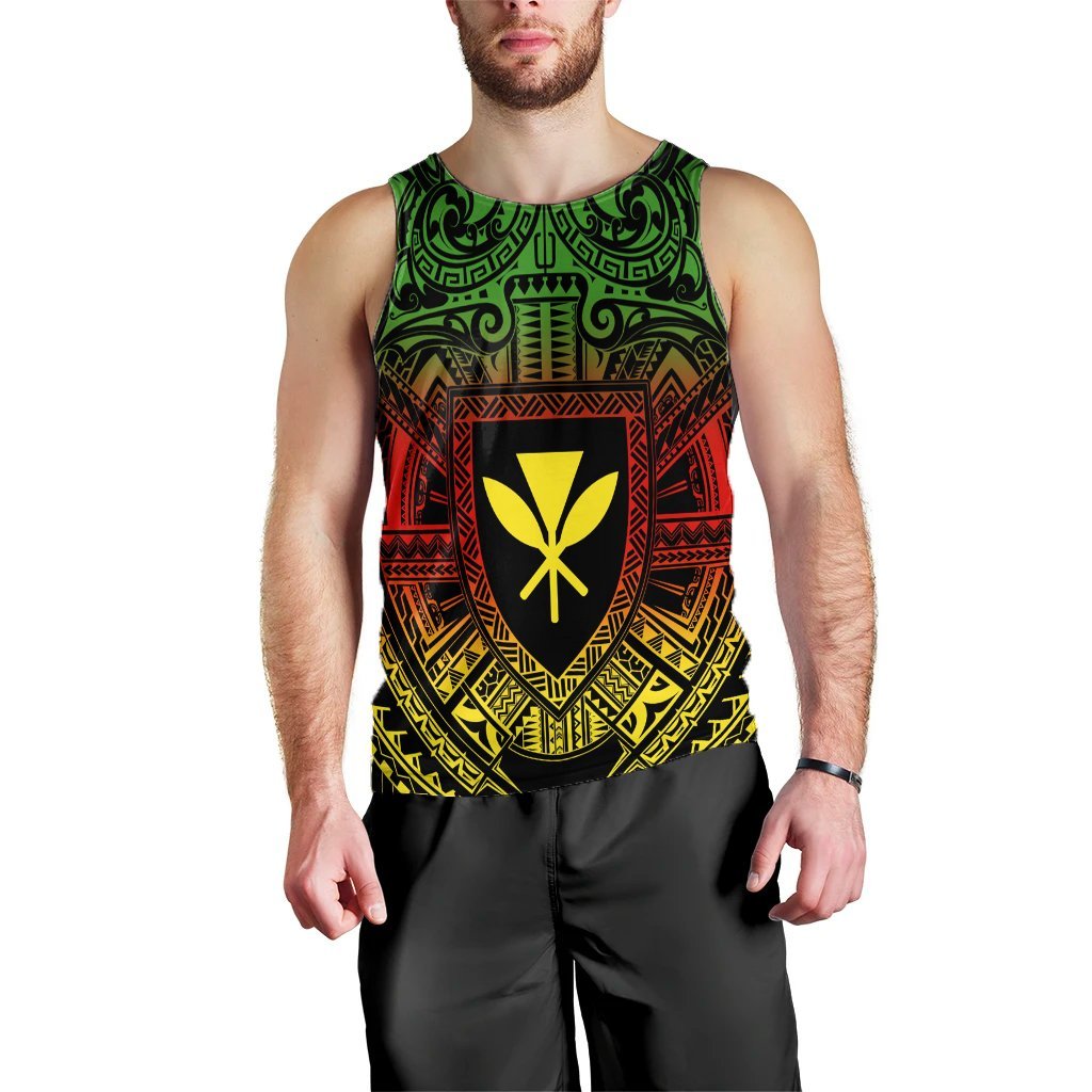 Hawaiian Kanaka Maoli Center Polynesian Tank Top - AH Black - Polynesian Pride