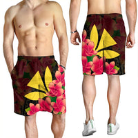 Hawaiian Kanaka Plumeria Polynesian Men's Shorts - AH - Polynesian Pride