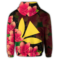 Hawaiian Kanaka Plumeria Polynesian Zip Hoodie - Polynesian Pride