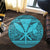 Hawaiian Kanaka Polynesian Tribal Round Carpet Reggae Color Blue AH - Polynesian Pride