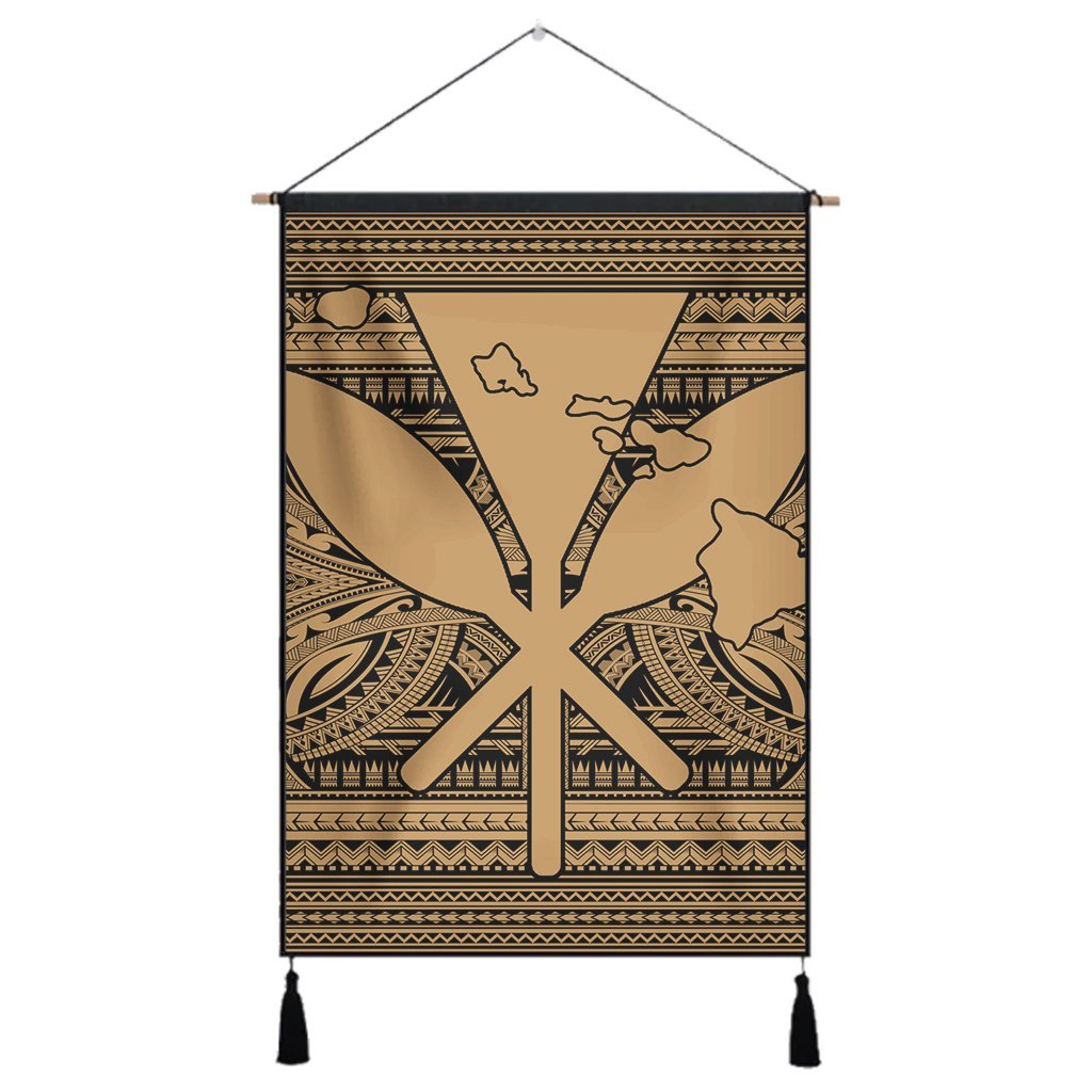 Hawaiian Kanaka Polynesian Tribal Hanging Poster Reggae Color Gold AH Hanging Poster Cotton And Linen - Polynesian Pride