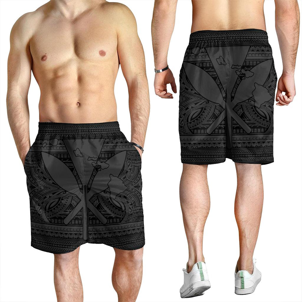 Hawaiian Kanaka Polynesian Tribal Men's Shorts Reggae Color Gray AH - Polynesian Pride
