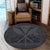 Hawaiian Kanaka Polynesian Tribal Round Carpet Reggae Color Gray AH - Polynesian Pride