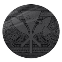 Hawaiian Kanaka Polynesian Tribal Round Carpet Reggae Color Gray AH Round Carpet Luxurious Plush - Polynesian Pride