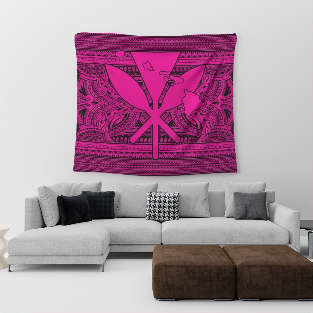 Hawaiian Kanaka Polynesian Tribal Tapestry Reggae Color Pink AH - Polynesian Pride