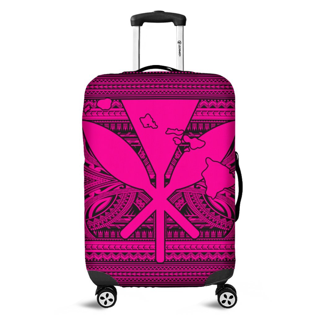 Hawaiian Kanaka Polynesian Tribal Luggage Covers Reggae Color Pink AH Black - Polynesian Pride