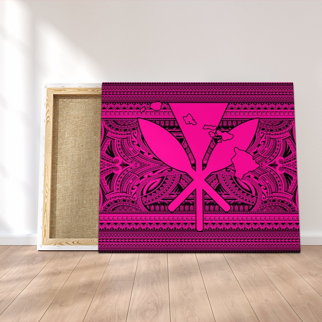 Hawaiian Kanaka Polynesian Tribal Canvas Reggae Color Pink AH Canvas Poly-cotton - Polynesian Pride