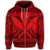Hawaiian Kanaka Polynesian Tribal Zip Hoodie Reggae Color Red - Polynesian Pride
