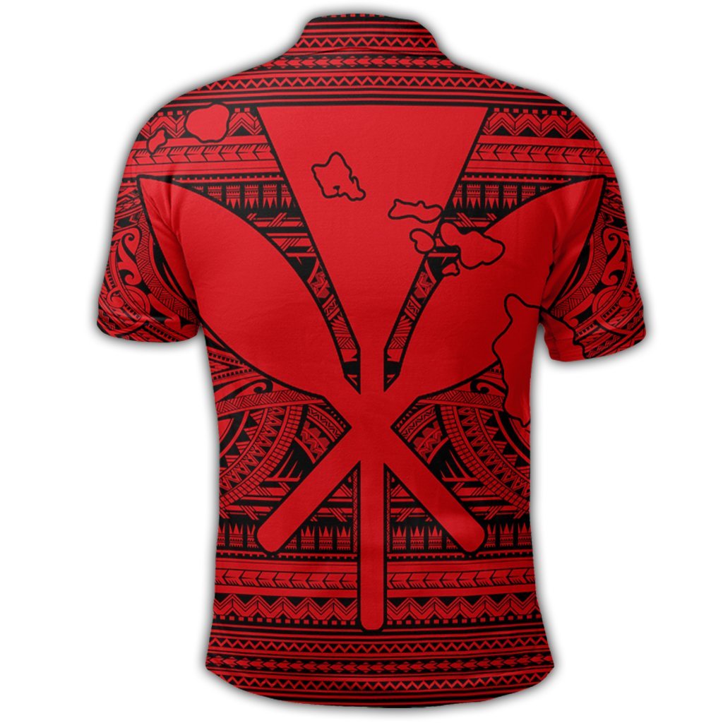 Hawaiian Kanaka Polynesian Tribal Polo Shirt Reggae Color Red - Polynesian Pride