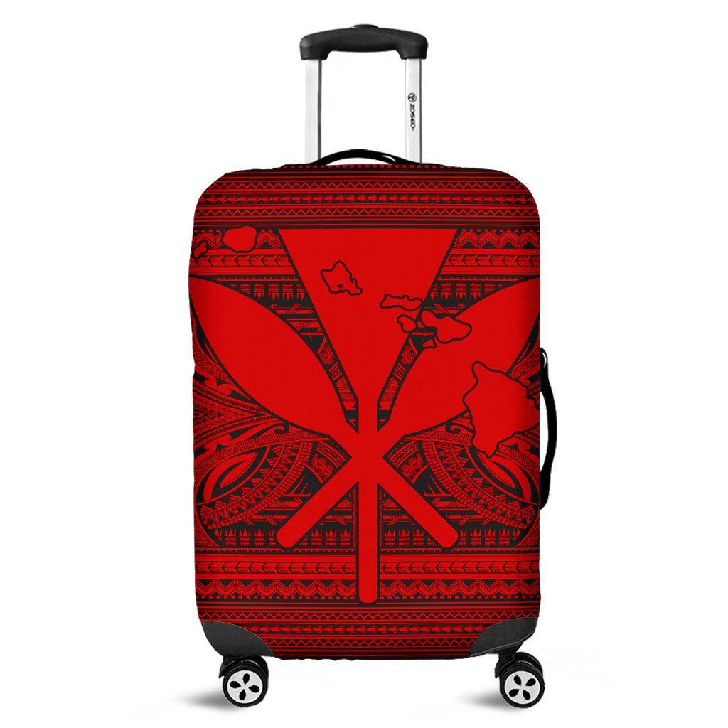 Hawaiian Kanaka Polynesian Tribal Luggage Covers Reggae Color Red AH Black - Polynesian Pride
