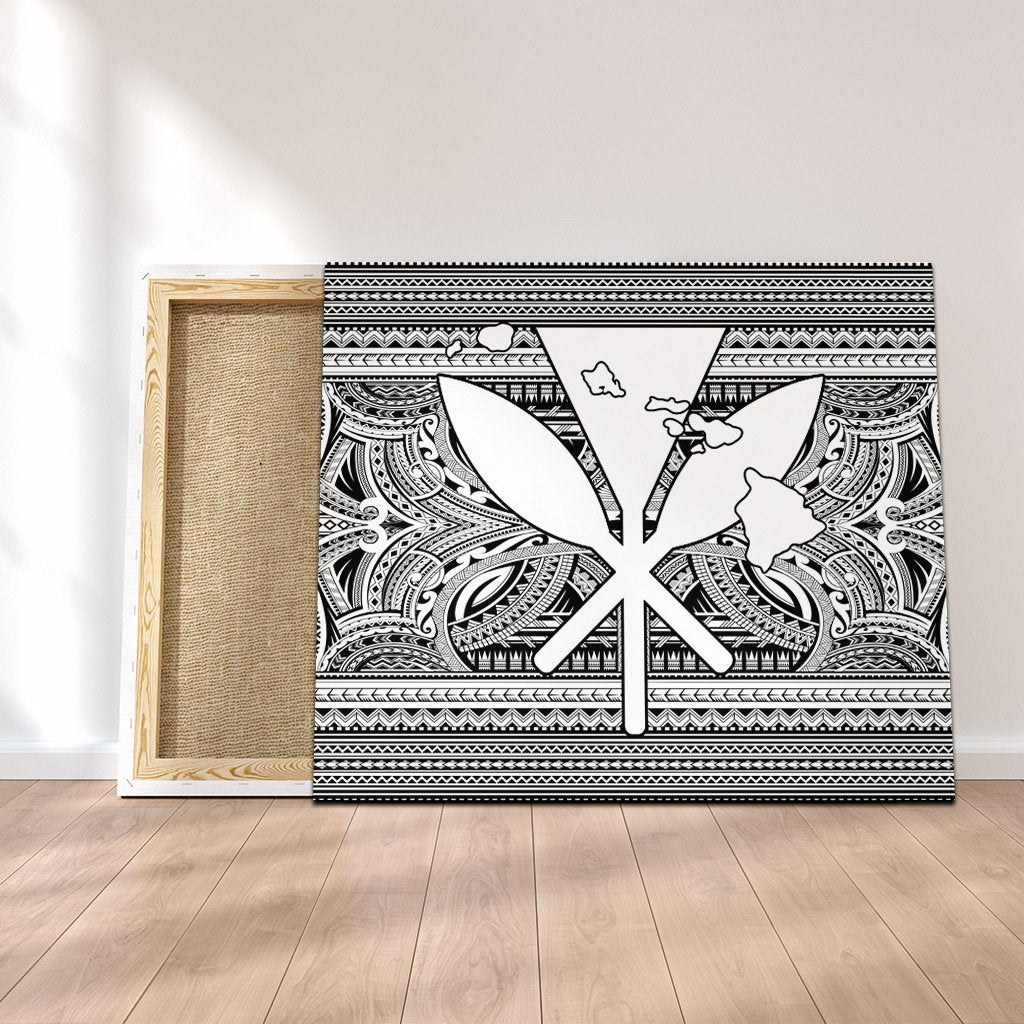 Hawaiian Kanaka Polynesian Tribal Canvas Reggae Color White AH Canvas Poly-cotton - Polynesian Pride