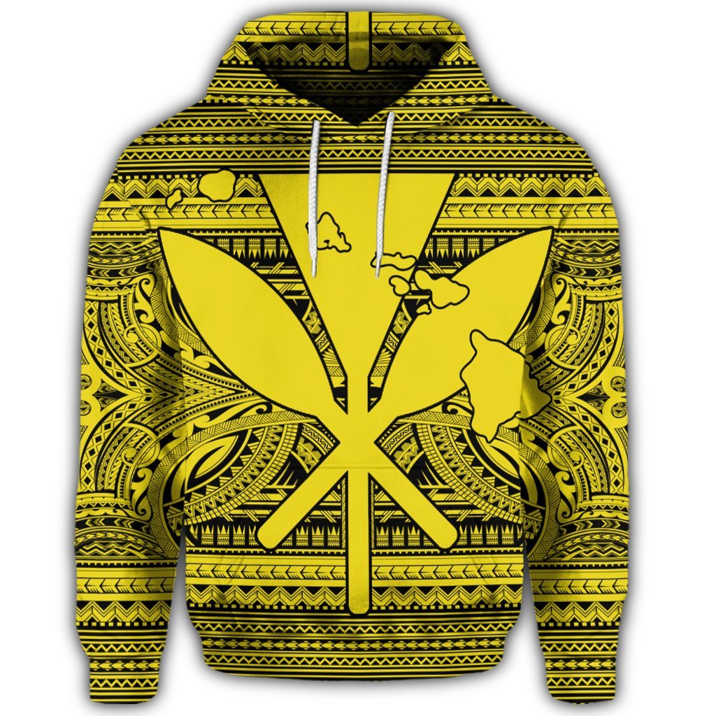 Hawaiian Kanaka Polynesian Hoodie Tribal Reggae Color Yellow - Polynesian Pride