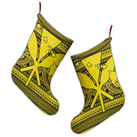 Hawaiian Kanaka Polynesian Tribal Christmas Stocking Reggae Color Yellow AH - Polynesian Pride