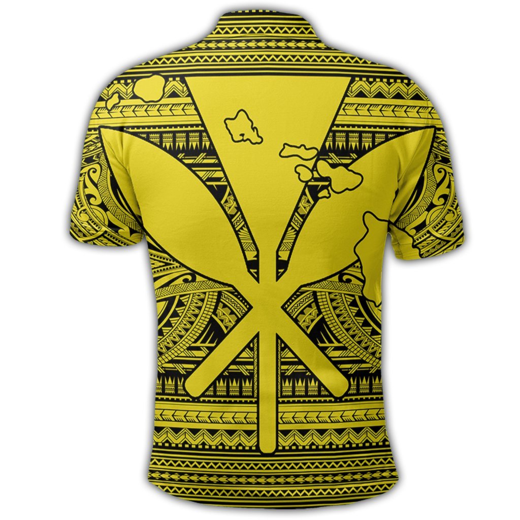 Hawaiian Kanaka Polynesian Tribal Polo Shirt Reggae Color Yellow - Polynesian Pride