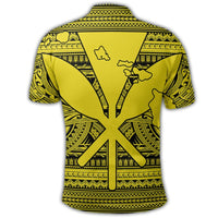 Hawaiian Kanaka Polynesian Tribal Polo Shirt Reggae Color Yellow - Polynesian Pride
