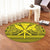 Hawaiian Kanaka Polynesian Tribal Round Carpet Reggae Color Yellow AH - Polynesian Pride